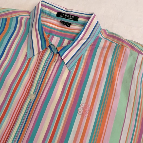 Lauren Ralph Lauren Striped Long Sleeve Button Up